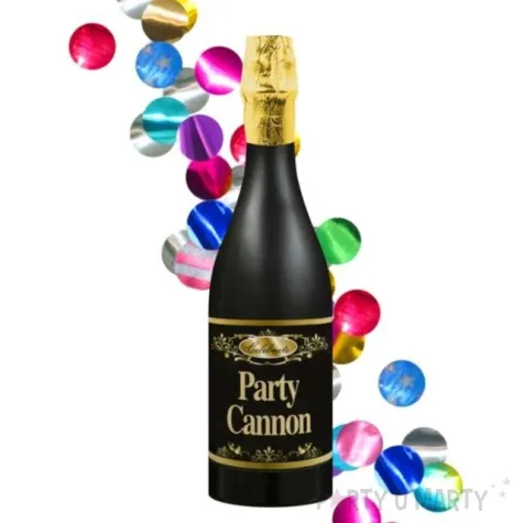strzelajace konfetti butelka szampana czarna mix partypal 32 cm