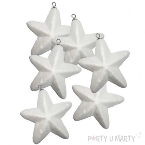 styropian gwiazdki z zawieszkami arpex 8 cm 6 szt