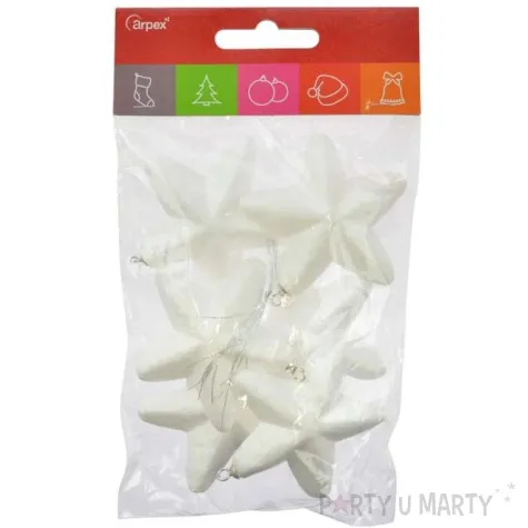 styropian gwiazdki z zawieszkami arpex 8 cm 6 szt