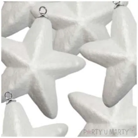 styropian gwiazdki z zawieszkami arpex 8 cm 6 szt