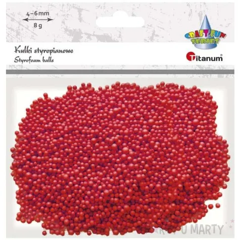styropian kuleczki 4 6 mm czerwone titanum 8 g