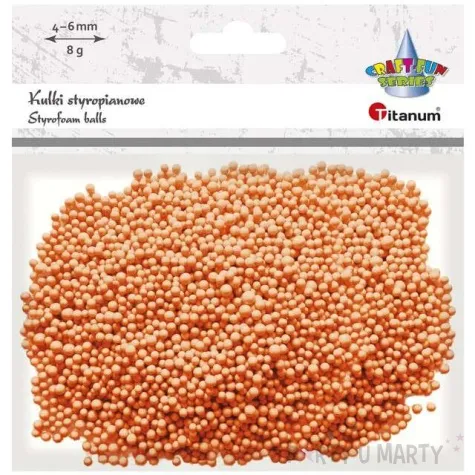 styropian kuleczki 4 6 mm pomaranczowe titanum 8 g
