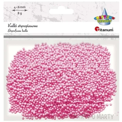 styropian kuleczki 4 6 mm rozowe titanum 8 g