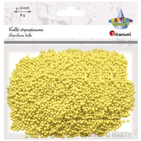 styropian kuleczki 4 6 mm zolte titanum 8 g