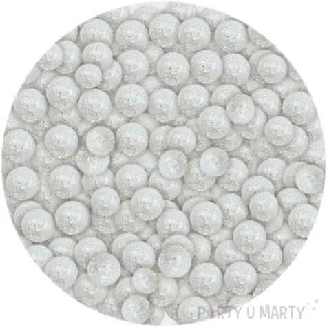 styropian kuleczki brokatowe biale titanum 20 g