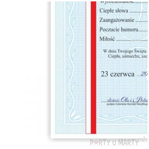 swiadectwo dla najlepszego taty a4