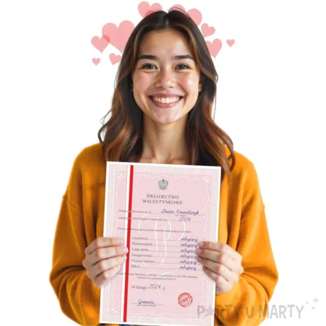 swiadectwo prezent dla dziewczyny walentynkowe dla niej a4