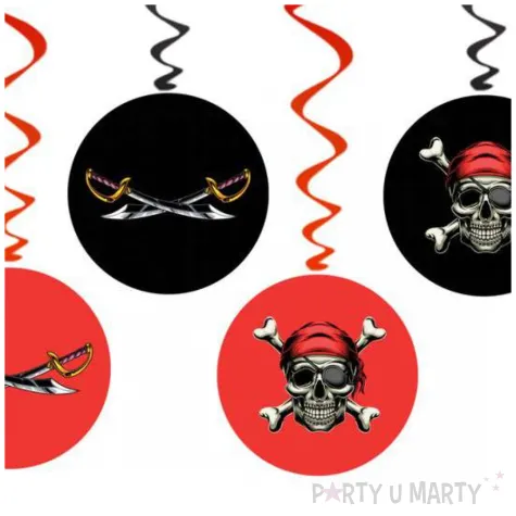 swiderki wiszaca pirat czarny czerwony congee 6 szt