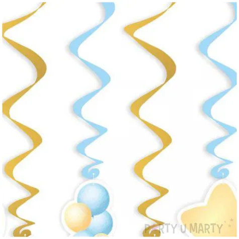 swiderki wiszace 2 urodziny baloniki blekitny 6 szt