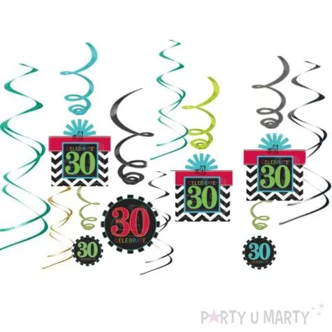 swiderki wiszace 30 urodziny amscan 12 szt