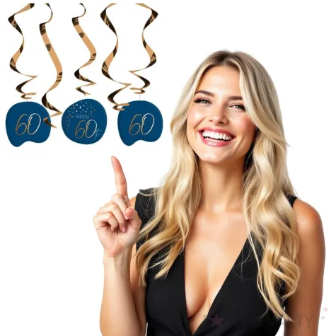 swiderki wiszace 60 urodziny happy birthday elegant folat 5 szt