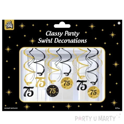 swiderki wiszace 75 urodziny classy party 12 szt pd party