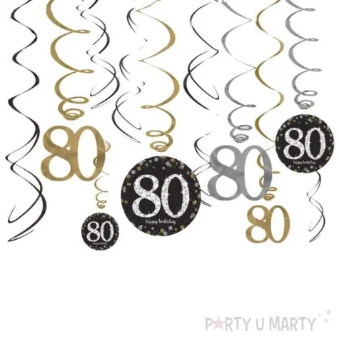swiderki wiszace 80 urodziny amscan 12 szt