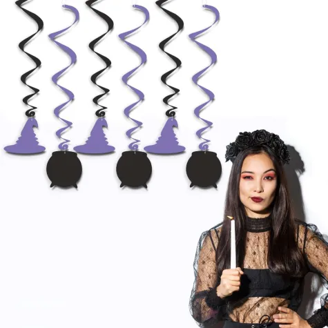 swiderki wiszace andrzejkowe czary czarno fioletowe 6 szt