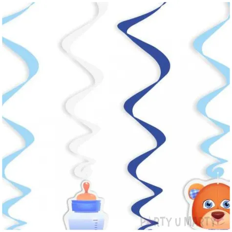 swiderki wiszace baby boy dekoracja do powieszenia na baby shower gender reveal 6 szt