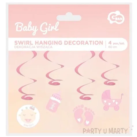 swiderki wiszace baby girl rozowy jasny godan 60 cm 4 szt