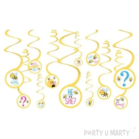 swiderki wiszace baby shower he or she amscan 61 cm 12 szt