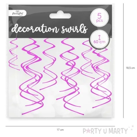 swiderki wiszace classic fuksja partypal 60 cm 5szt
