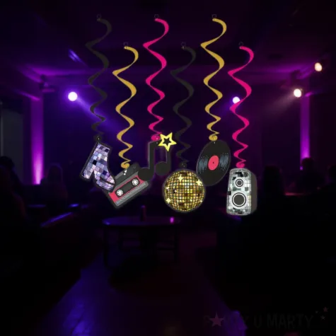 swiderki wiszace disco dancing zlota kula mix 6 szt