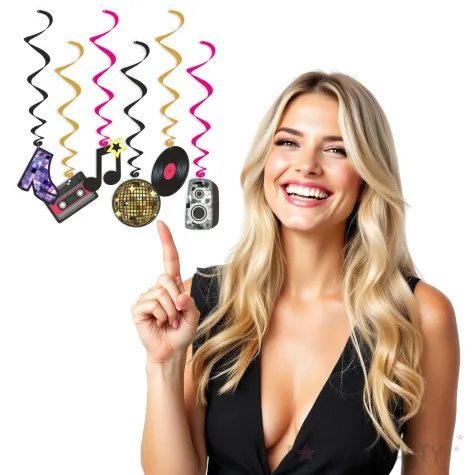 swiderki wiszace disco dancing zlota kula mix 6 szt