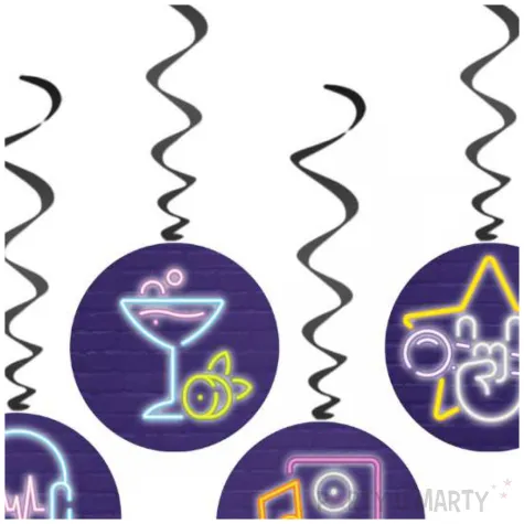 swiderki wiszace disco neon congee 65 cm 6 szt