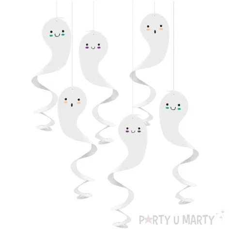 swiderki wiszace duchy halloween bialy folat 6 szt