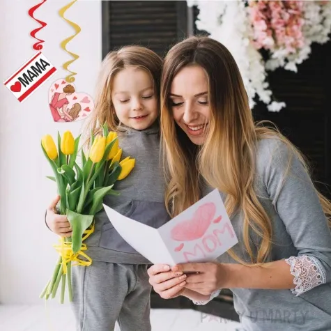 swiderki wiszace dzien matki mama w serduszkach mix 6 szt