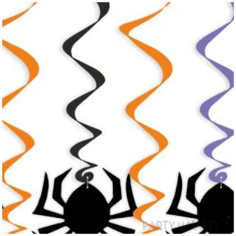 swiderki wiszace halloween pajaki mix 6 szt