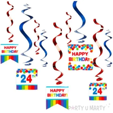 swiderki wiszace happy birthday amscan 12 szt