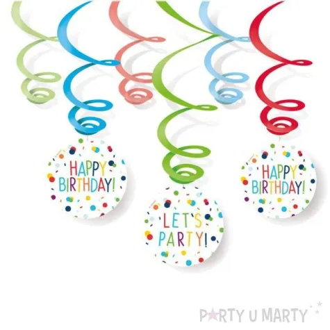 swiderki wiszace happy birthday konfetti amscan 6 szt