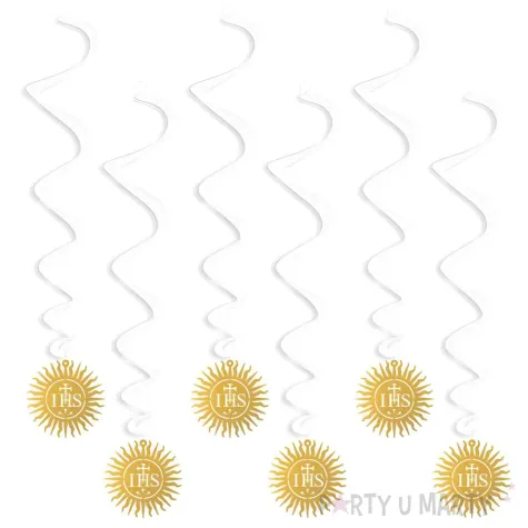 swiderki wiszace ihs zlote 6 szt