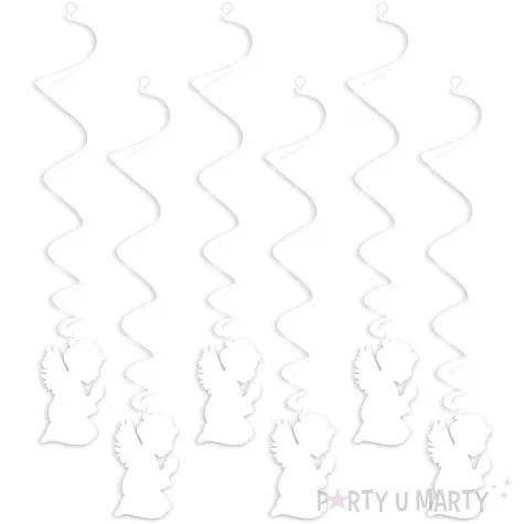 swiderki wiszace komunia sw aniolek biale 6 szt