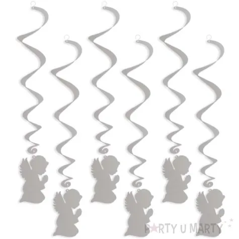 swiderki wiszace komunia sw aniolek srebrne 6 szt