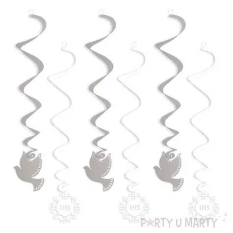 swiderki wiszace komunia sw hostia i golebica srebrne 6 szt