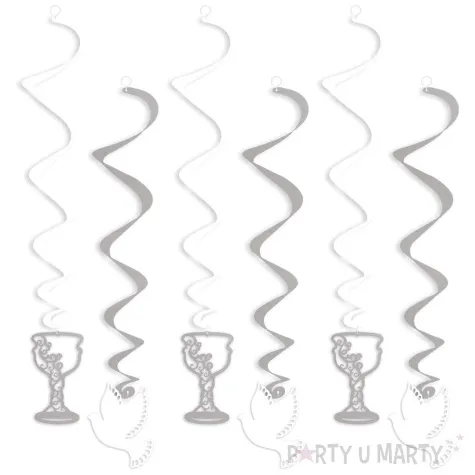 swiderki wiszace komunia sw kielich i golebica srebrne 6 szt