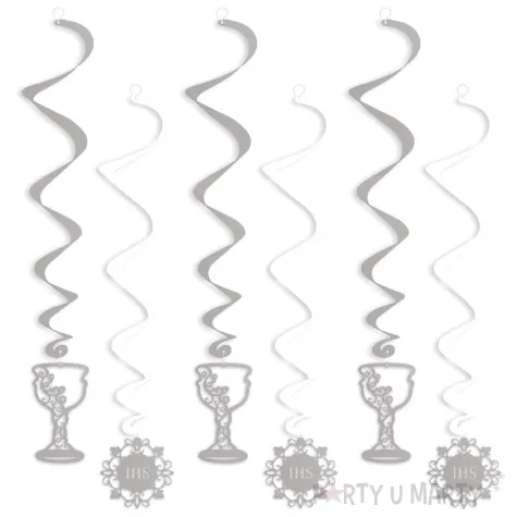 swiderki wiszace komunia sw kielich i hostia srebrne 6 szt