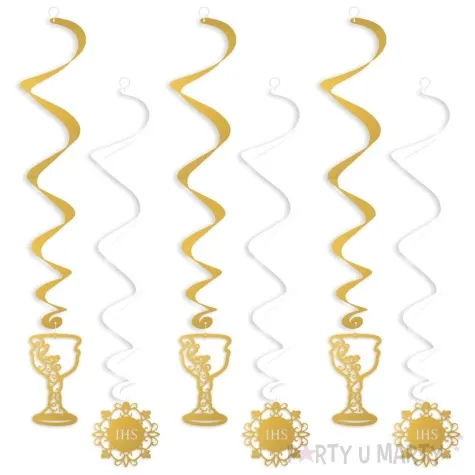 swiderki wiszace komunia sw kielich i hostia zlote 6 szt