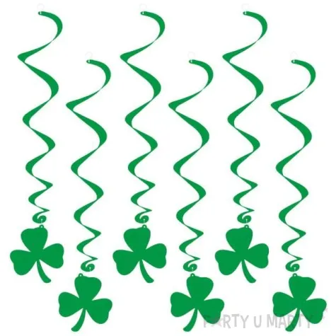 swiderki wiszace koniczynka swieto patryka zielone 6 szt