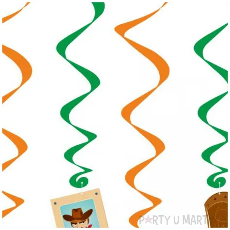 swiderki wiszace kowbojskie party mix 2 kolorowy 6 szt