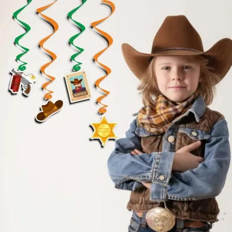 swiderki wiszace kowbojskie party mix 3 kolorowy 6 szt