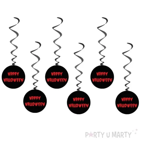 swiderki wiszace krwawe happy halloween czarno czerwony congee 6 szt