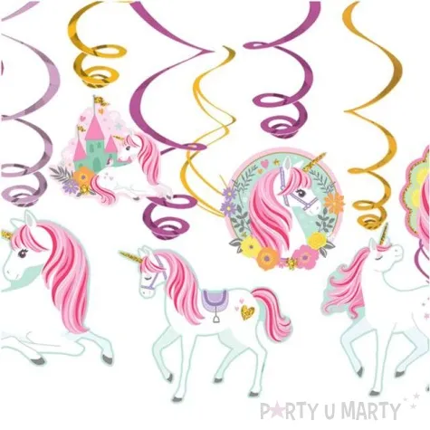 swiderki wiszace magiczny jednorozec amscan 12 szt