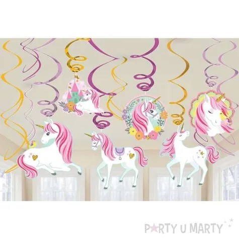 swiderki wiszace magiczny jednorozec amscan 12 szt