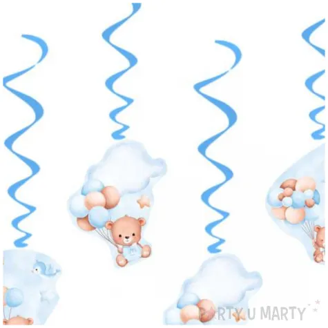 swiderki wiszace misie z balonikami blekitny congee 65 cm