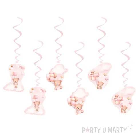 swiderki wiszace misie z balonikami rozowy jasny congee 65 cm