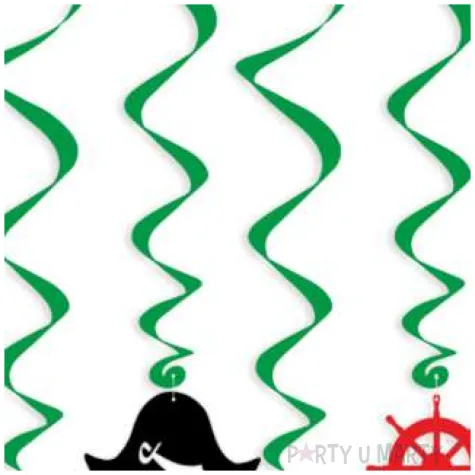 swiderki wiszace pirackie z kapeluszem 6 szt