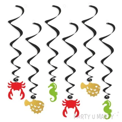 swiderki wiszace pirackie z konikiem morskim 6 szt