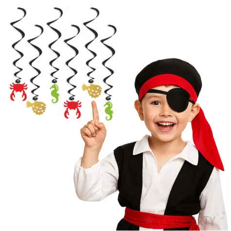 swiderki wiszace pirackie z konikiem morskim 6 szt