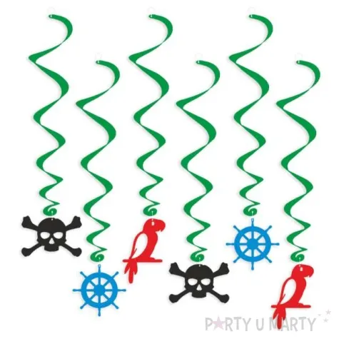 swiderki wiszace pirackie z papuga 6 szt
