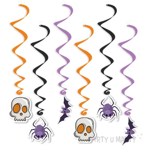 swiderki wiszace straszne halloween z pajakiem mix 6 szt